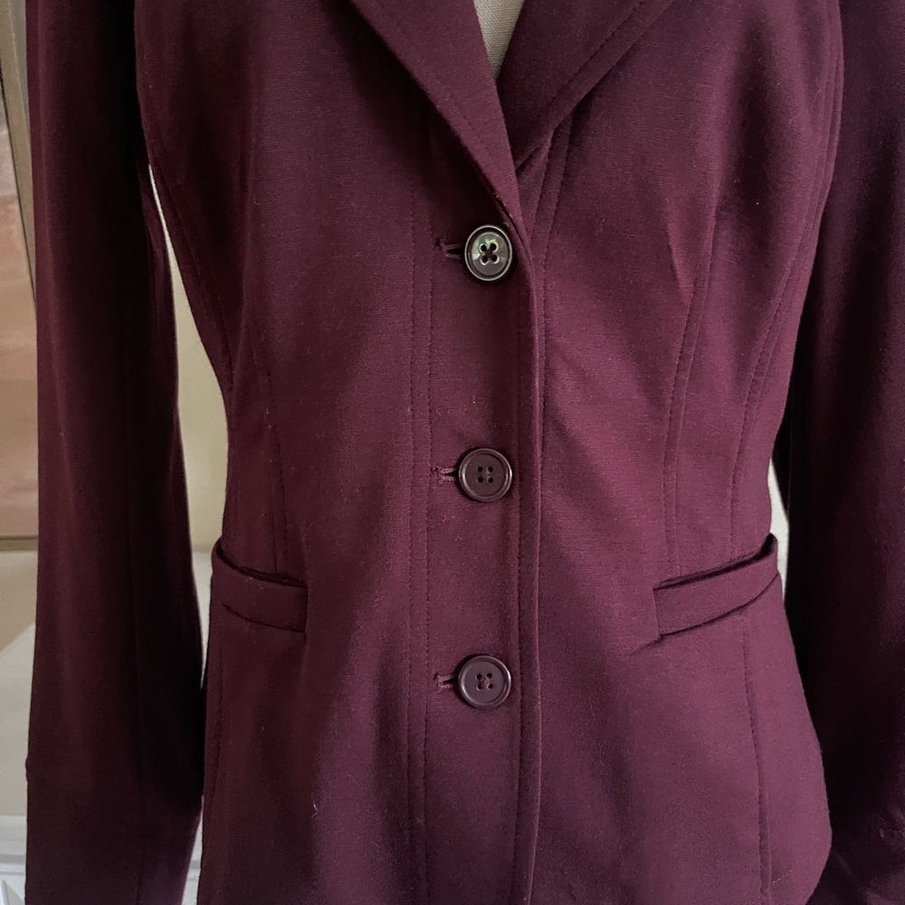 Linea by Louis Dell'Olio Burgundy Hoodie Blazer - Picture 3 of 5
